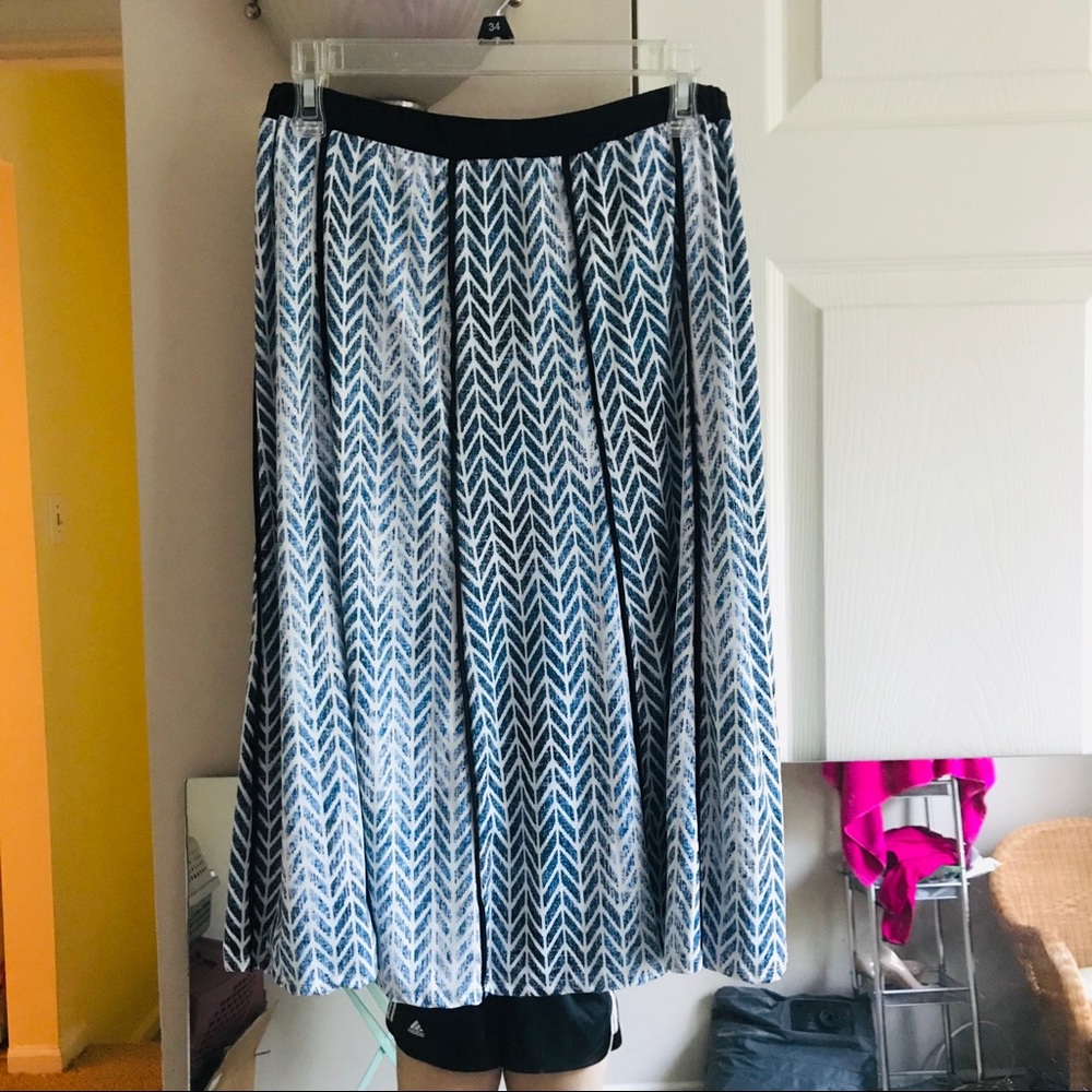 Blue Geometric Pattern Skirt